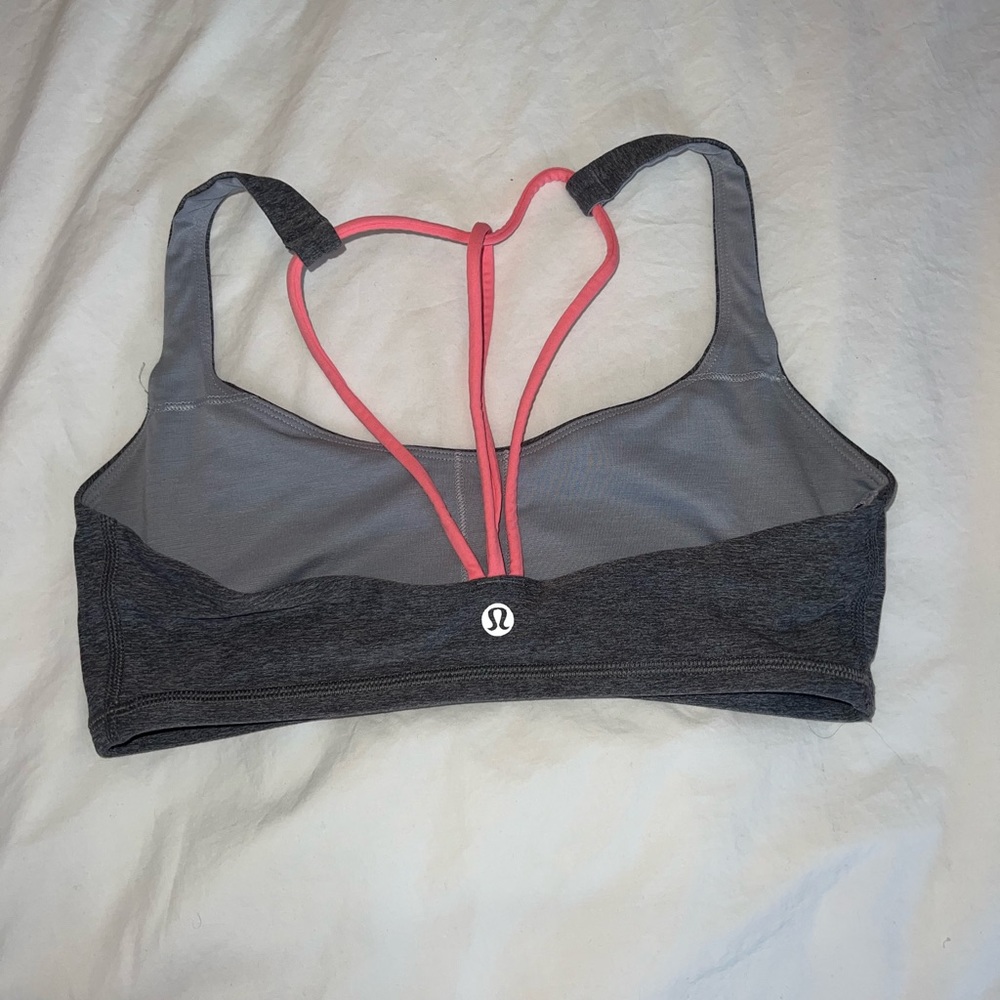 Lululemon bra size 6. Medium grey with hot pink straps